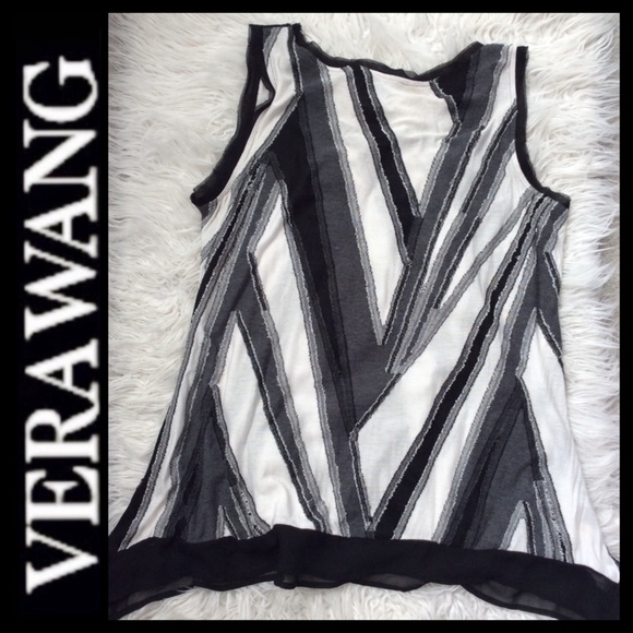 Vera Wang Handkerchief Hem Textured Tank - Picture 3 of 9